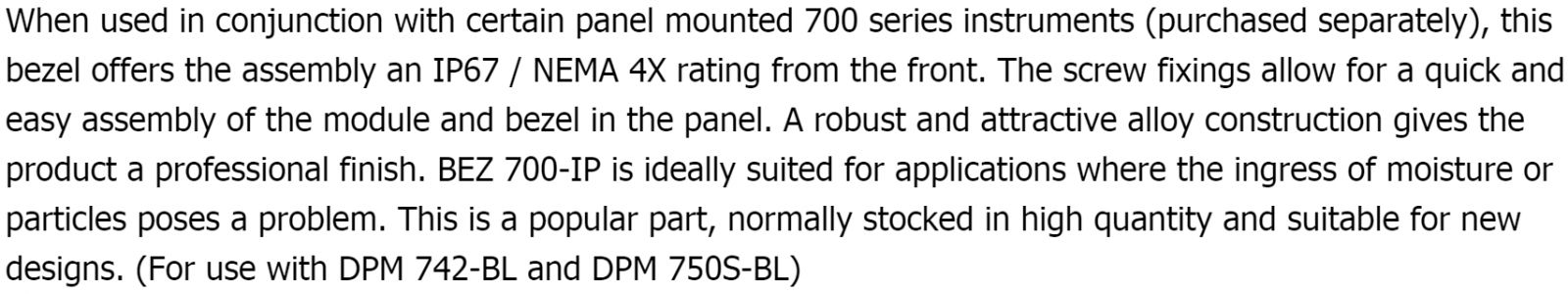 תושבות אטומות לתצוגה דיגיטלית LASCAR BEZ 700-IP